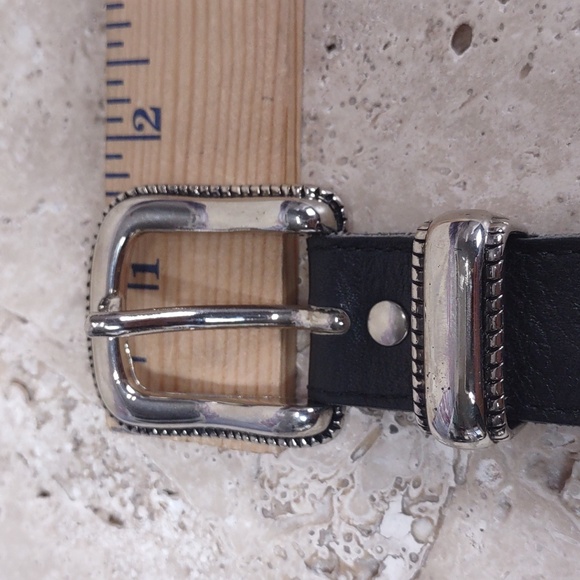 Vintage Silvertone Mesh/Leather Belt w/Crest Medallion Links main image 9